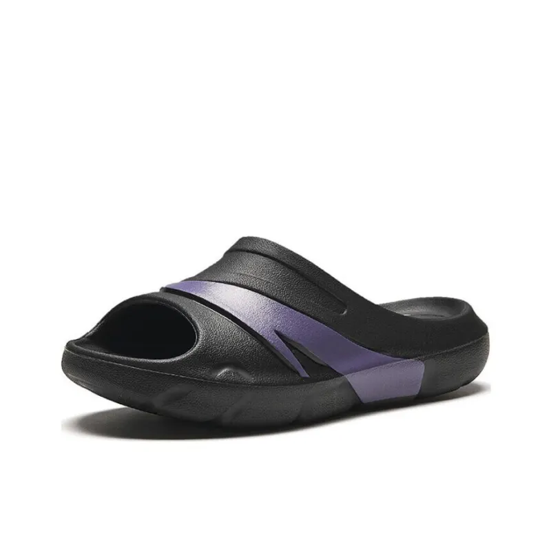 Anta C37 Series Quiet Abrasion Resistant Slide Slippers Women's Black Purple-1