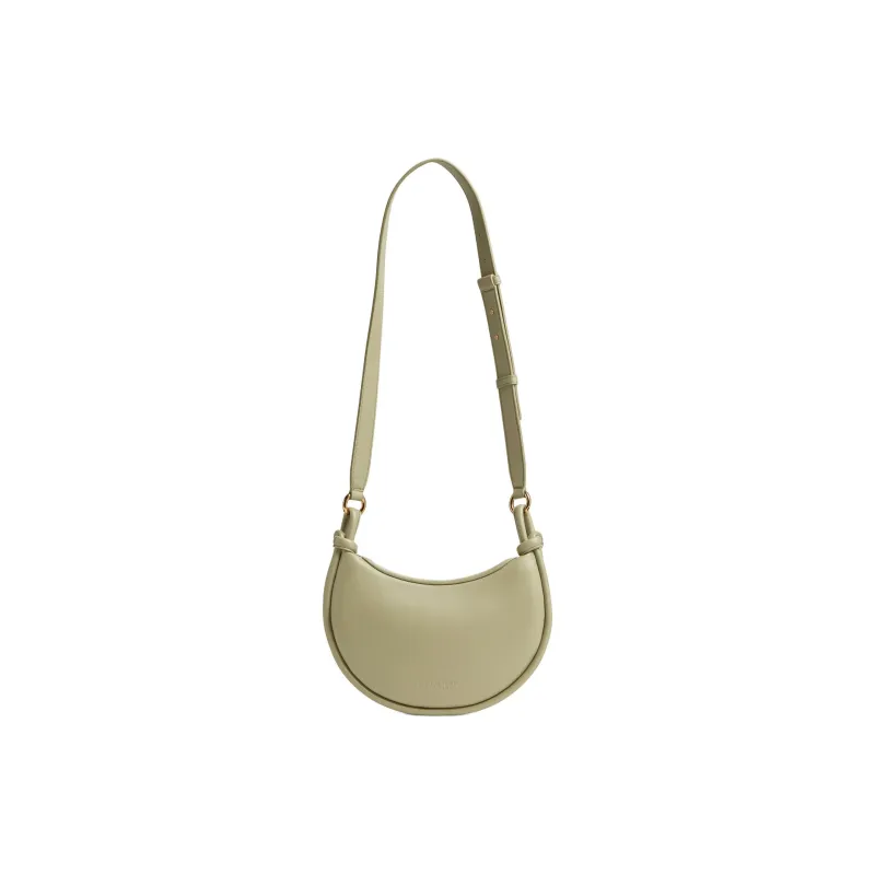 Bottega Veneta Sheepskin Crescent Bag Shoulder Bag Crossbody Bag Small Size Women's Limestone Green-2