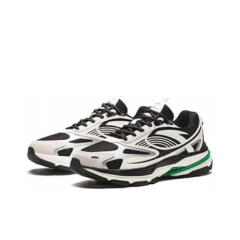 Anta Walker Durable Breathable Low Top Running Shoes Men's Black White-2