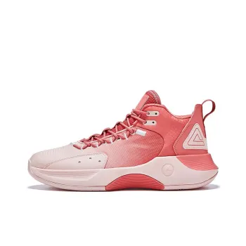 PEAK Nomadic Cushioning Anti Slip And Wear Resistant Mid Top Performance Basketball Shoes Men's Peach Red
