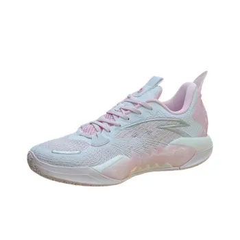 Anta Frenzy 5team Cushioning Wear Resistant Mid Top Basketball Shoes Men's White Pink