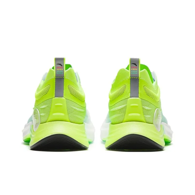 Anta Mach Pro Anti Slip Wear Resistant Low Top Running Shoes Men's White Blue Green-3