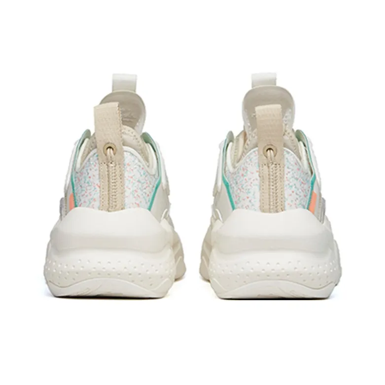 Anta Bastard Life Collection Lightweight And Wear-resistant Low-Top Skateboard Shoes Women's White Green Yellow-4
