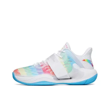 Anta Water Flower 4 Slip Resistant Cushioning Wear Resistant Low Top Basketball Shoes White Multicolor