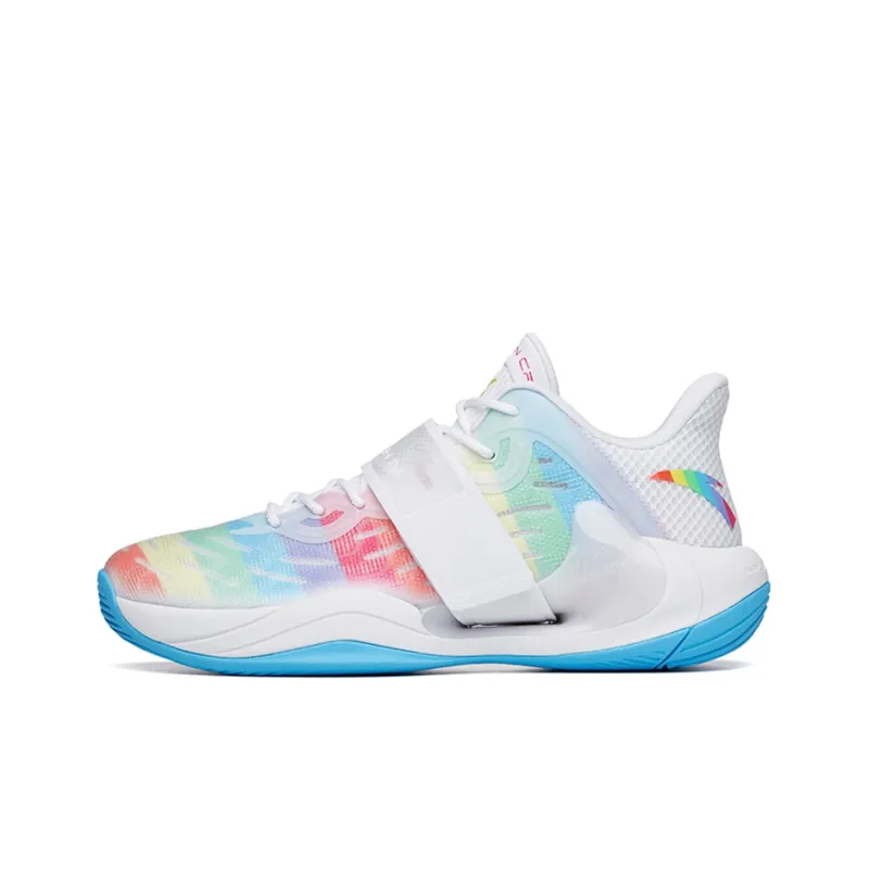 Anta Water Flower 4 Slip-Resistant Cushioning Wear-Resistant Low-Top Basketball Shoes White Multicolor-0