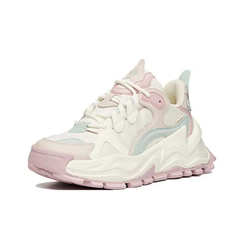 Anta Hot Cushioned Slip-Resistant Abrasion-Resistant Breathable Low-Top Casual Shoes Women's Beige Pink-2