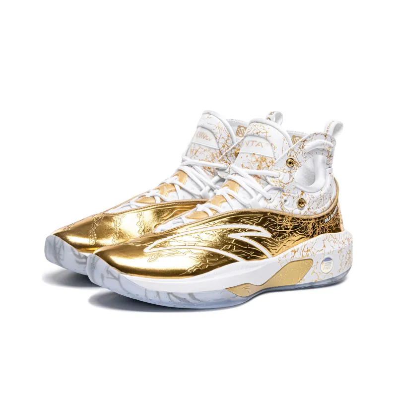 Anta KT8 Gold Blooded Cushioning Anti-Slip And Wear-Resistant High-Top Performance Basketball Shoes White Gold-6