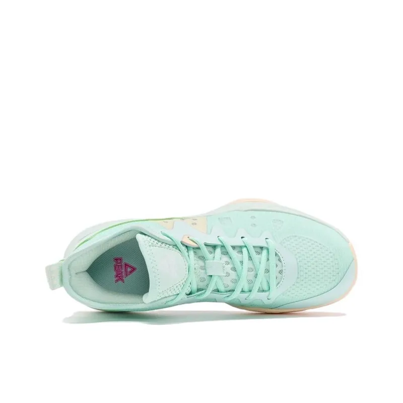 PEAK Lanying Rebound Wear Resistant Lightweight Slip Resistant Low Top Basketball Shoes Women's Gouache Green-2