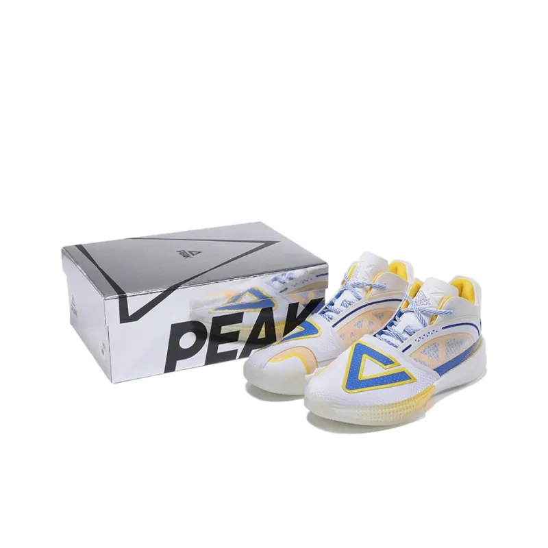 PEAK Tai Ji3.0 Warrior Anti Slip Wear Resistant Mid Top Performance Basketball Shoes Men's Blue-5