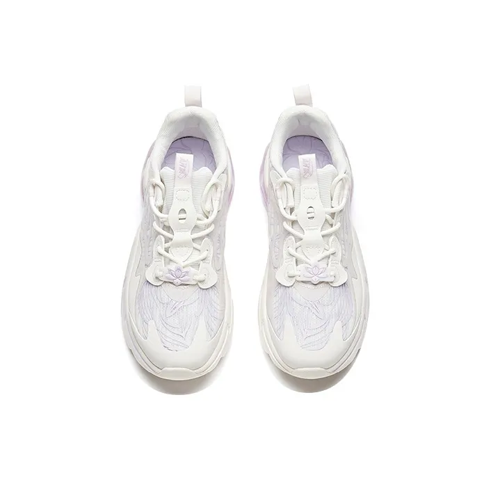 Anta Millennium 2.0 Anti Slip Wear Resistant Low Top Chunky Sneakers Women's White Purple-2