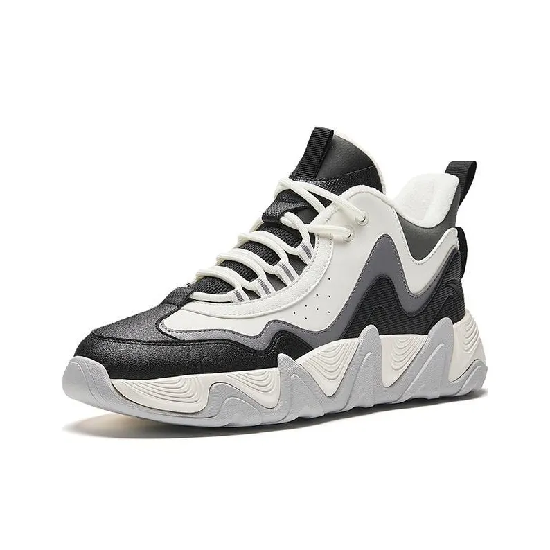 Anta Back Wave 1.0 Cushioning Anti-Slip And Wear-Resistant Low-Top Casual Shoes Men's Black White Gray-1