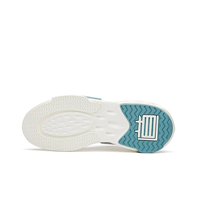 Anta Bastard Non-slip Lightweight Mid-Top Skateboard Shoes Men's White Blue Green-4