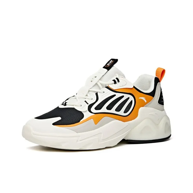 Anta Millennium 2.0 Anti Slip Wear Resistant Low Top Chunky Sneakers Men's Black White Yellow-1