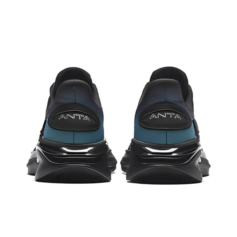 Anta City Cushioned Slip-Resistant Abrasion-Resistant Low-Top Running Shoes Men's Black Blue Silver-2