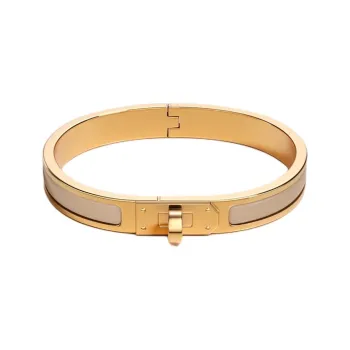HERMES Enamel Bangles Women's Gold