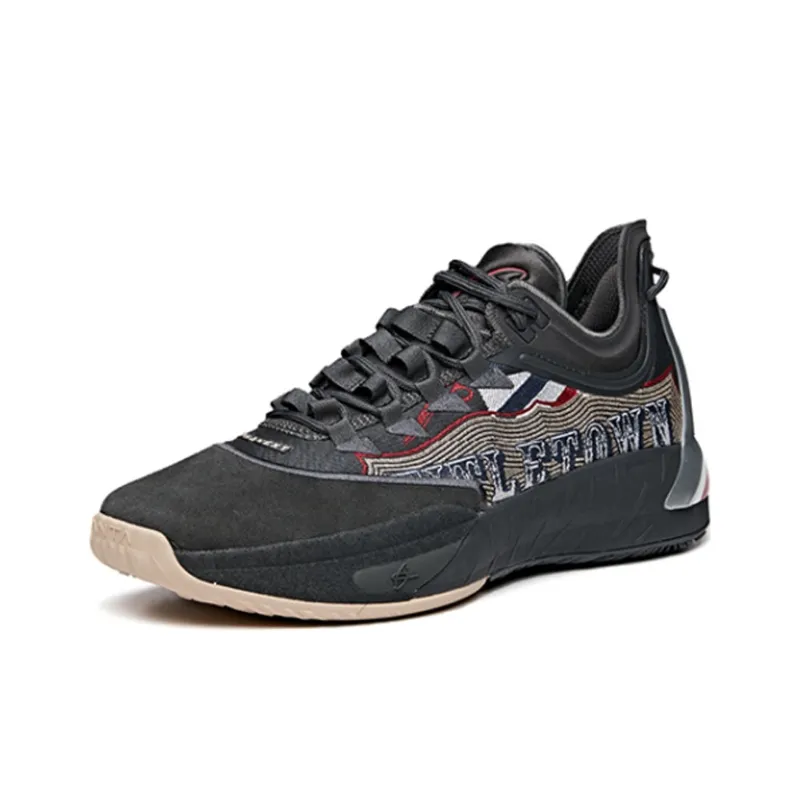 Anta GH1 Cushioned Slip Resistant Low Top Basketball Shoes Men's Black-2