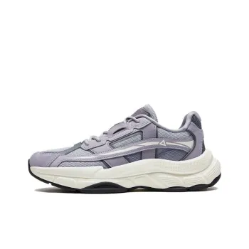 PEAK Light Stretch Cushioning Breathable Wear Resistant Low Top Sports Casual Shoes Men's Gray White