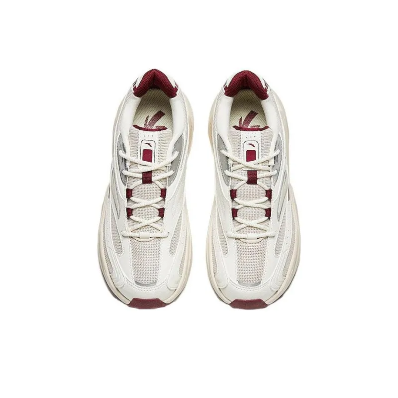 Anta Millennium 6 Anti Slip Wear Resistant Low Top Casual Shoes Women's Beige Red-2