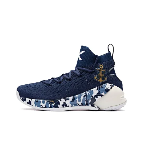 ANTA KT4 Basketball Shoes Men High-Top Dusty Blue/White