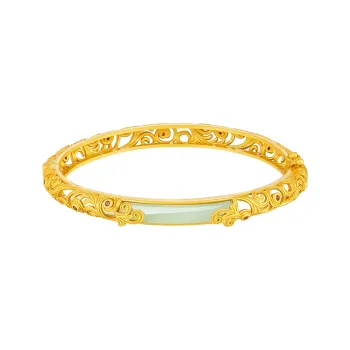 Yi Mingju Hetian Jade Bangles Women's Green Jade