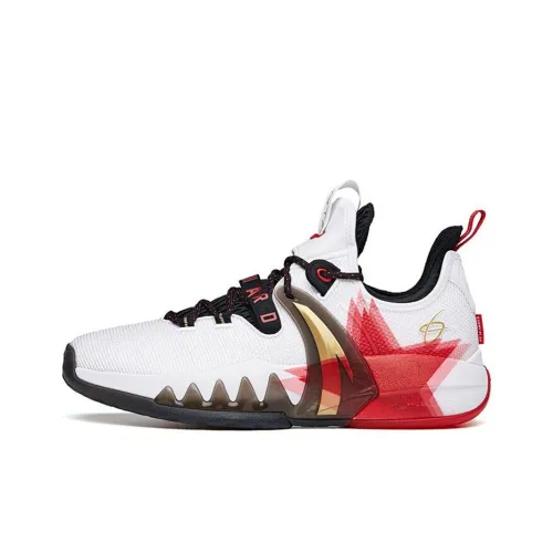 Anta GH2 'Five Stars' Anti Slip Wear Resistant Low Top Basketball Shoes White Red
