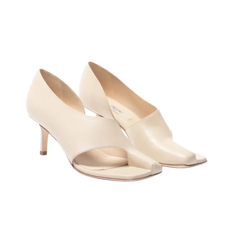 Elleme Cachecache One Strap Sandals 6cm Women's Beige-2