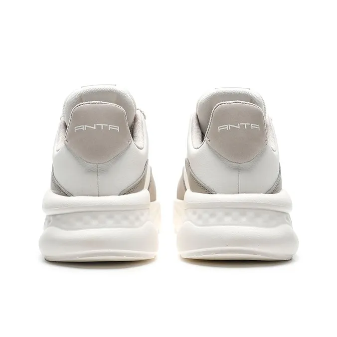 Anta Unruly Series Wear-Resistant Slip-Resistant Low-Top Casual Shoes Men's White Gray-4