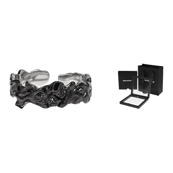 MAGICPOLE 925 Sterling Silver Rings Unisex Silver/Black-0