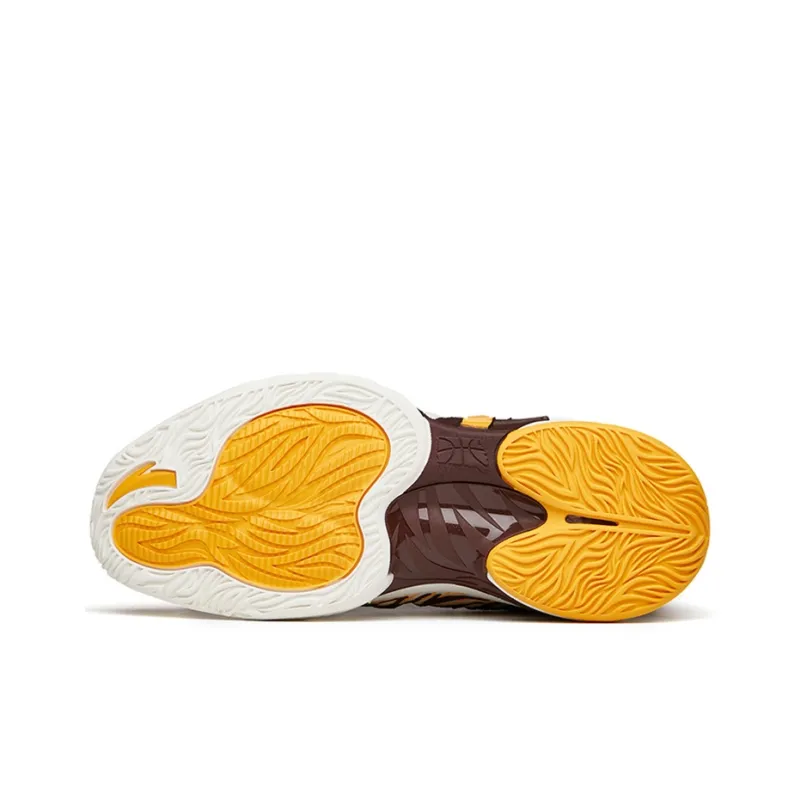 Anta GH2 Gordon Hayward 2nd Generation Cushioning Anti-Slip And Wear-Resistant Mid-Top Basketball Shoes Brown Yellow-4