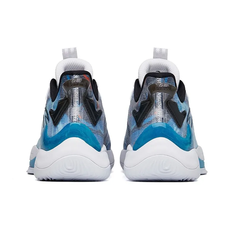 Anta Mountain 2 Cushioning Anti-Slip And Wear-Resistant Low-Top Basketball Shoes Blue White-3