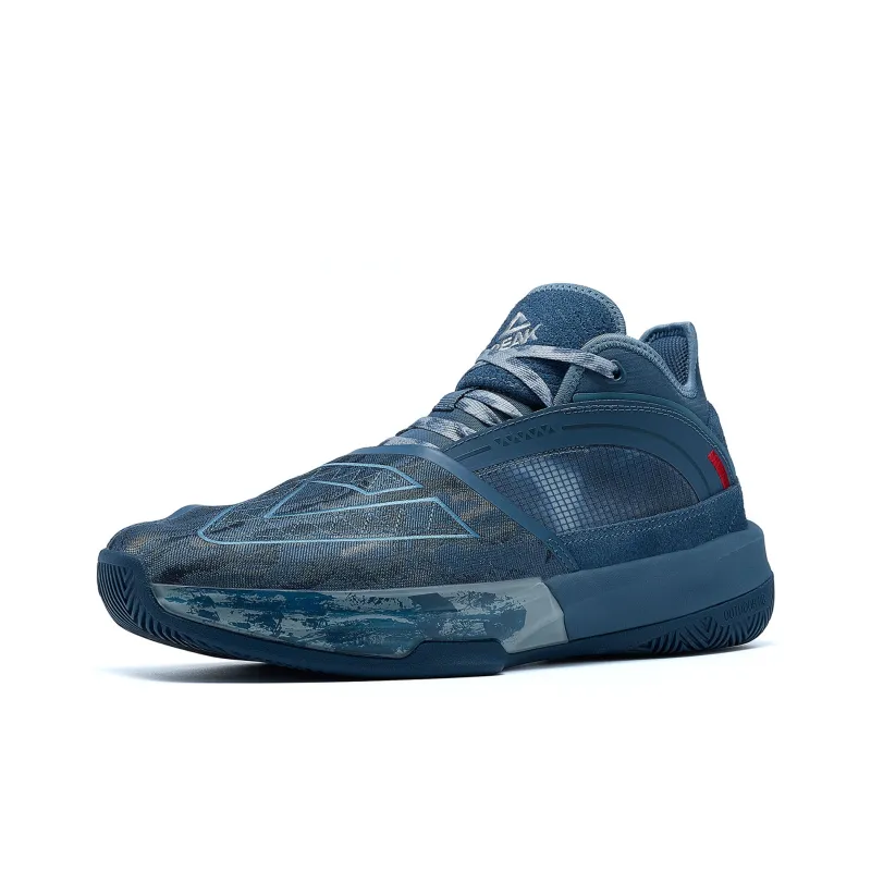 PEAK State Extremely Large Triangle 1.0 Cushioning Anti-Slip And Wear-Resistant Mid-Top Basketball Shoes Photo Blue-2