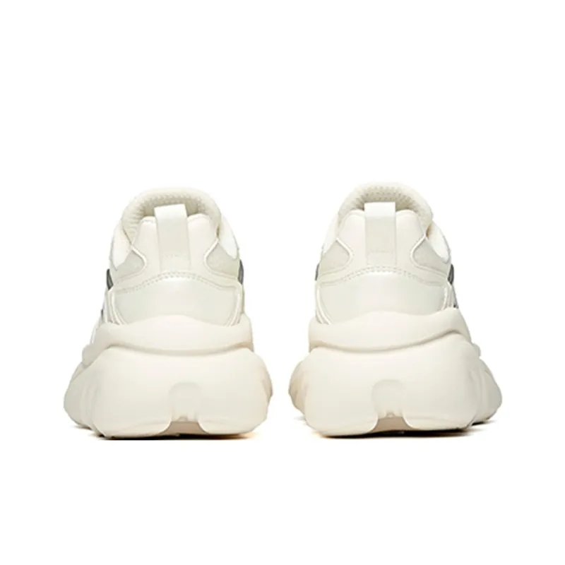 Anta Life Collection Cushioning, Slip Resistant, Abrasion Resistant, Breathable Low Top Chunky Sneakers Women's White-4