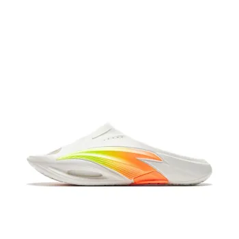 Anta Nitrogen Bubbles Rubber Sole Quiet Slide Slippers Men's White Orange Green