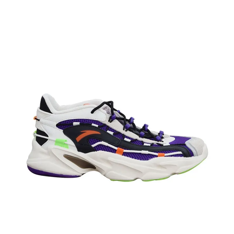 Anta Walker Low Top Running Shoes Men's White Purple-1