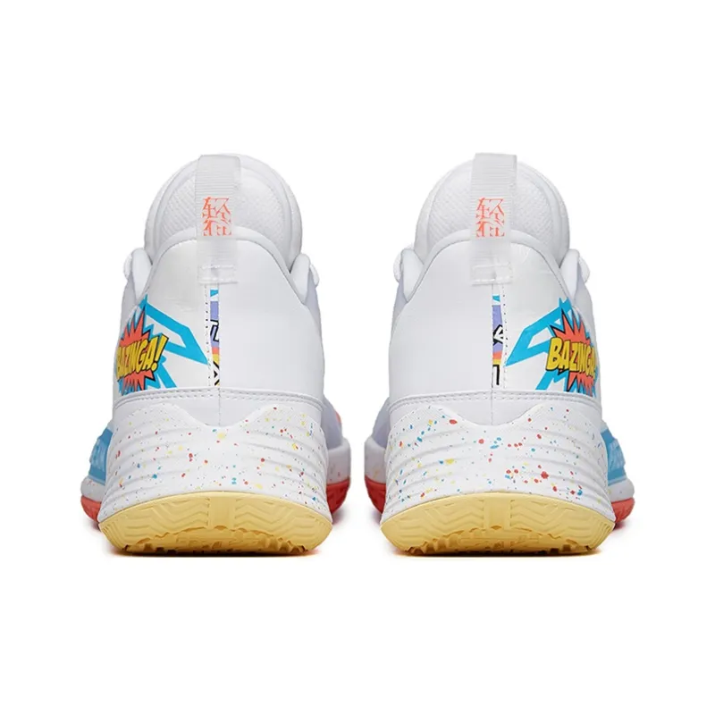 Anta Light Horseman 3 Cushioned Slip Resistant Mid Top Basketball Shoes Men's White Blue-3