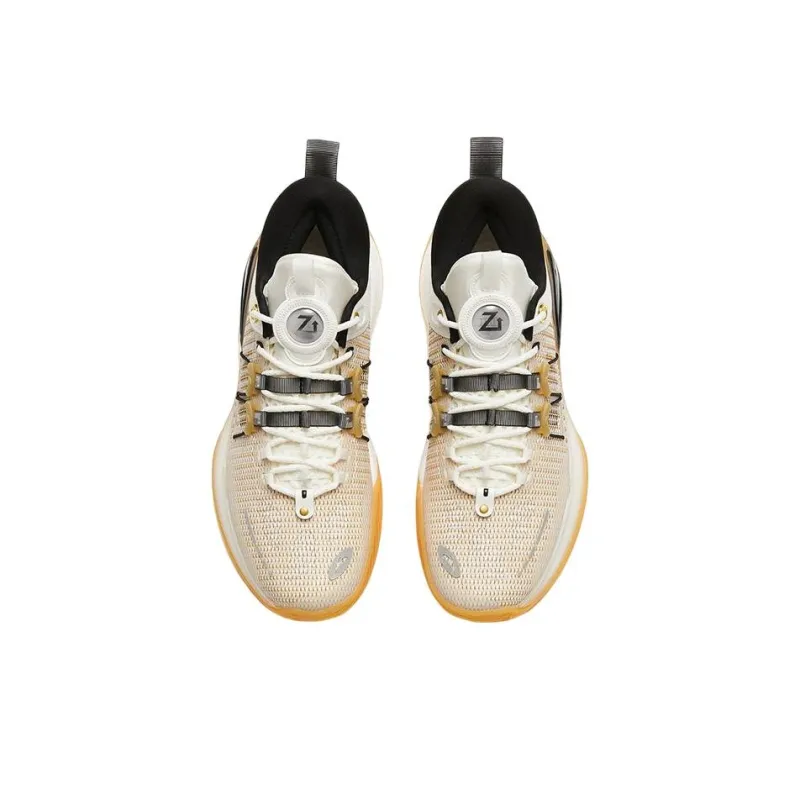 Anta ZUP1 Nitrogen Technology Cushioning Anti Slip And Wear Resistant Low Top Basketball Shoes Brown White Flyer-2