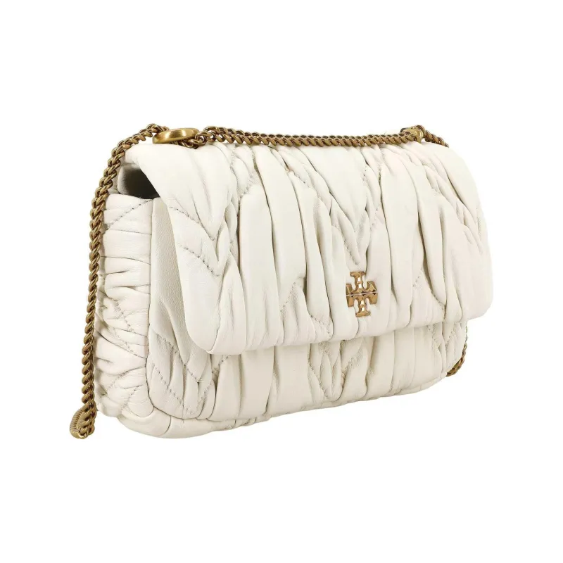 TORY BURCH Kira Leather Handbag, Shoulder Bag Women's White-3