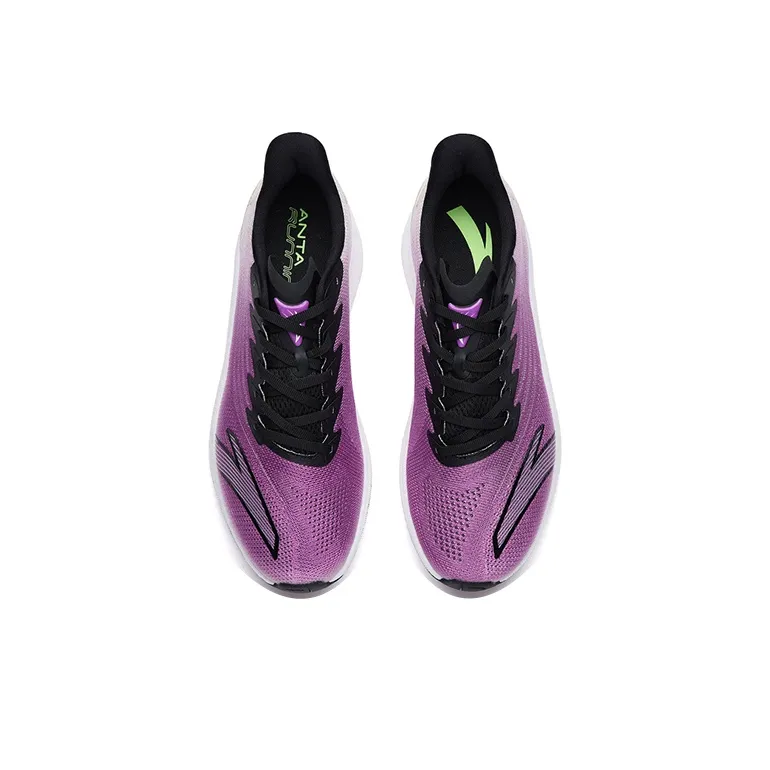 Anta MACH 2.0 Cushioned Anti-Slip Wear-Resistant Breathable Lightweight Low-Top Running Shoes Men's Purple Black White-3