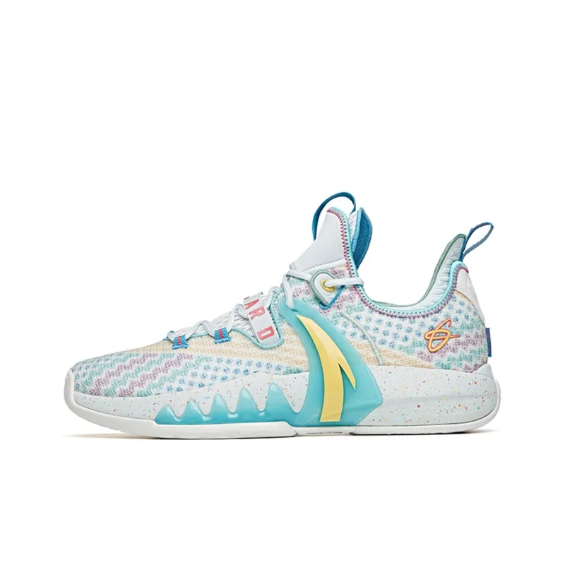Anta GH2 'Easter' Anti-Slip Wear-Resistant Low-Top Basketball Shoes Gray Blue Yellow-0