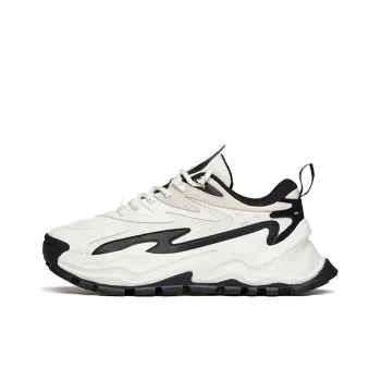 Anta Hot Cushioning, Slip Resistant, And Abrasion Resistant Low Top Chunky Sneakers Women's Black White