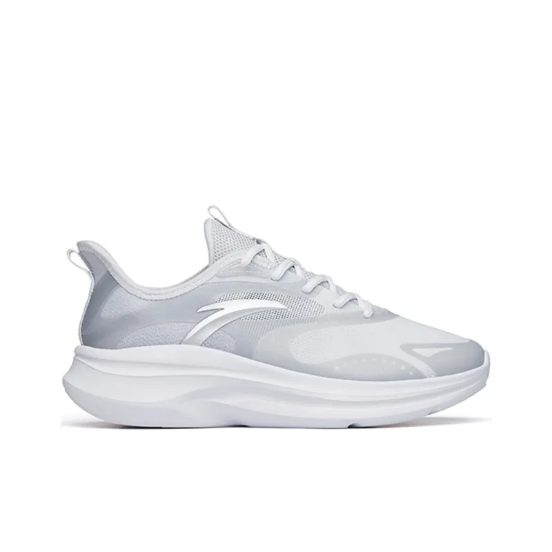 Anta Leaves 2.0 Cushioning Anti-Slip And Wear-Resistant Low-Top Running Shoes Women's Gray White Silver-1