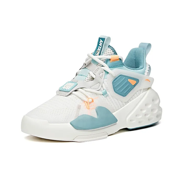 Anta Bastard Non-slip Lightweight Mid-Top Skateboard Shoes Men's White Blue Green-1