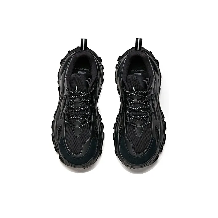 Anta Hot Cushioning Anti Slip Wear Resistant Breathability Low Top Chunky Sneakers Men's Black-3