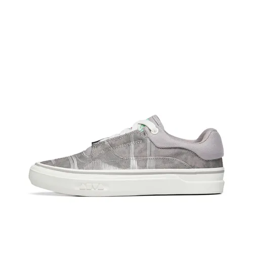 ANTA Ao Li Skateboard Shoes Women's Low-Top Magic Carpet Grey/Ivory White