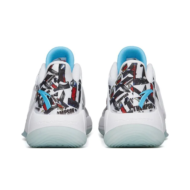 Anta Water Flower 4 Cushioning Support Low Top Performance Basketball Shoes Men's White Blue-3