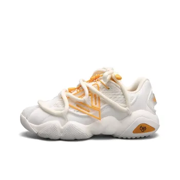 PEAK State Pole 6371 Slip Resistant Cushioning Wear Resistant Low Top Casual Shoes Men's Super Light White Orange