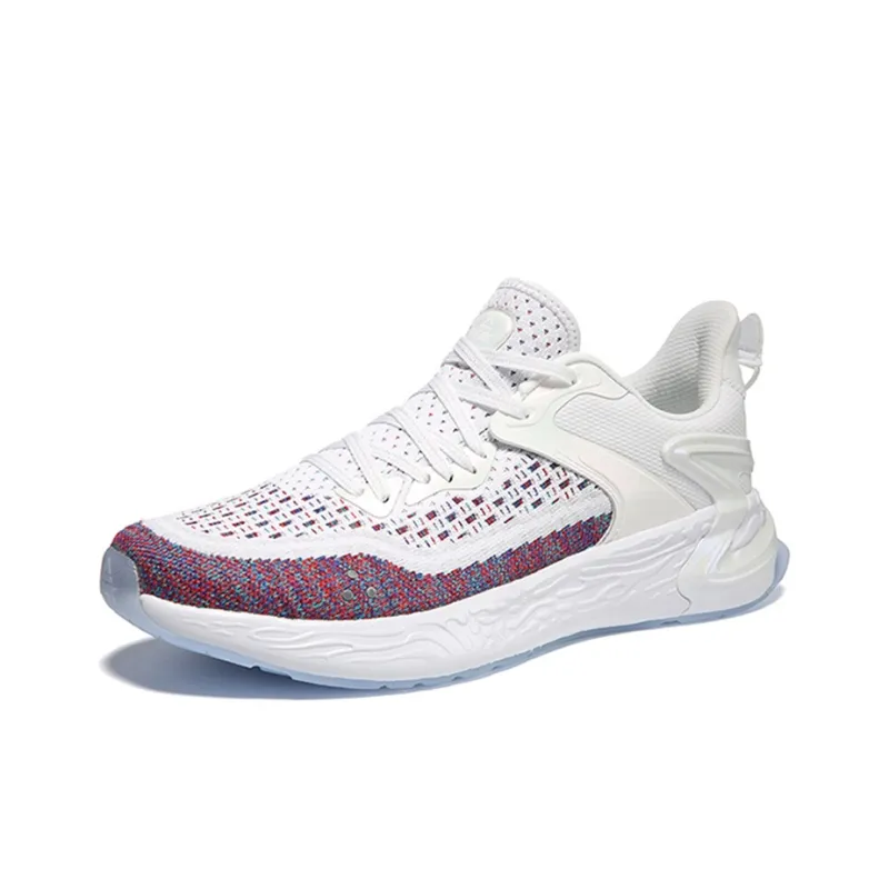 PEAK State Pole Low Top Running Shoes Men's White Red-2