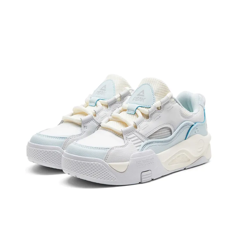 PEAK State Pole Roaming Coverage Cushioning Lightweight Low-Top Skateboard Shoes Women's Light Gray Light Blue-2