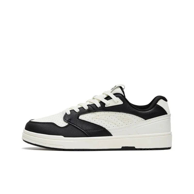 Anta Street Naughty Anti Slip Wear Resistant Low Top Skateboard Shoes Men's White Black-0