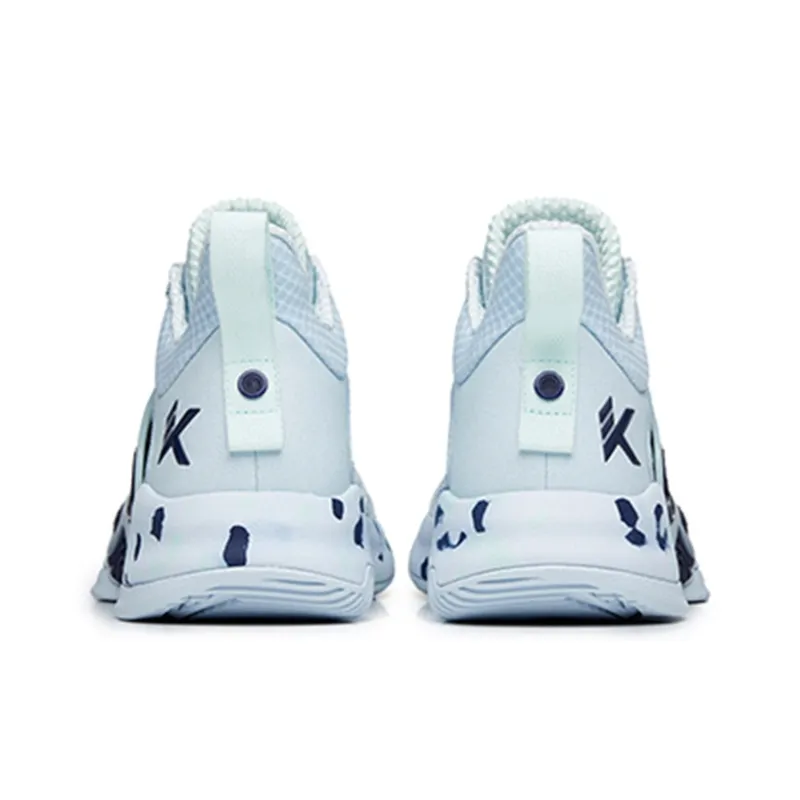 Anta Mountain 1 Wear-Resistant Slip-Resistant Low-Top Performance Basketball Shoes Men's Gray Blue-4